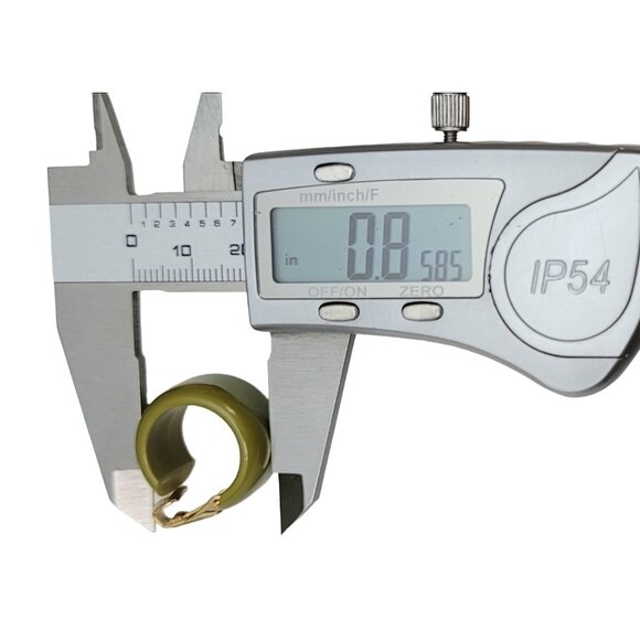 Green Bakelite Wide Hoop Clip-On Earrings - Picture 6 of 8